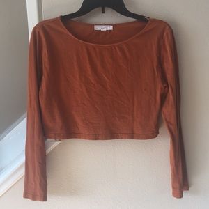 Rust long sleeve crop top from Forever 21